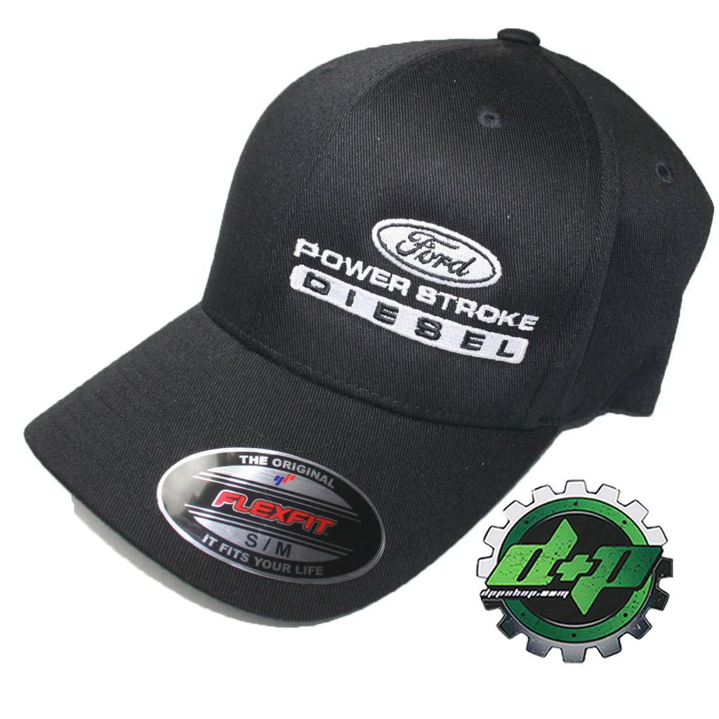 Powerstroke Hat for Ford (Fitted Flex Fit, Black, S/M)