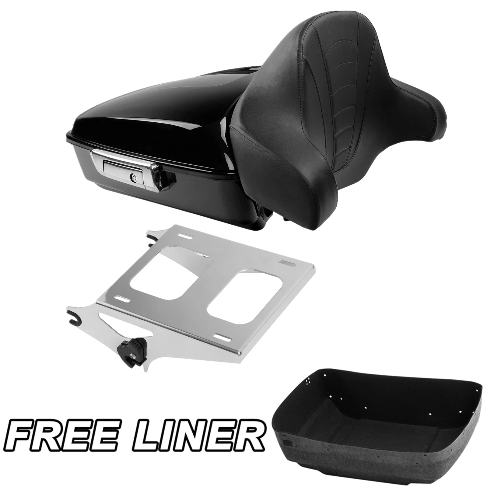 Chopped Trunk Backrest Pad Mount Rack for Harley Electra Glide (2014–2025)