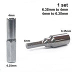 Flexible Magnetic Adapter Socket Set for Screwdriver Drills (4mm to 6.35mm)