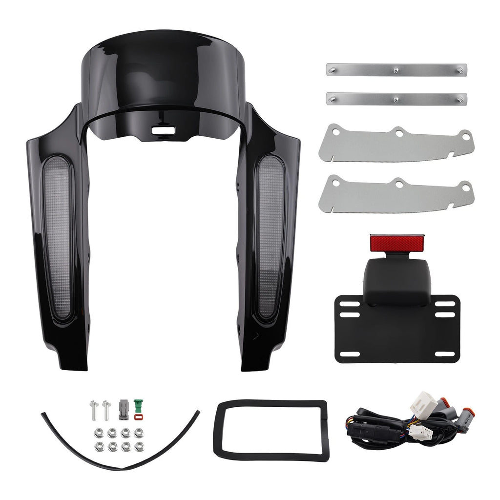 Rear LED Mud Flaps for Harley Electra Glide FLHTC (2009–2013) Black ABS
