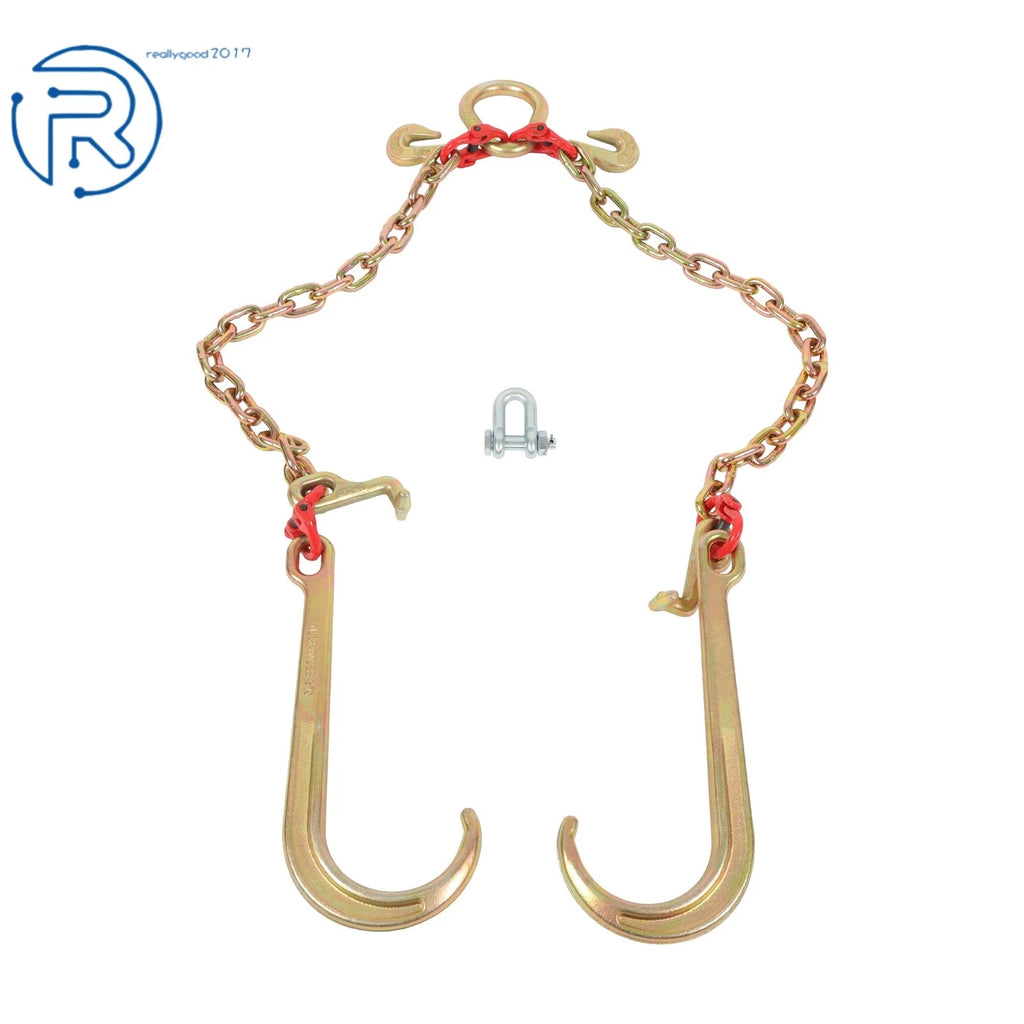 5/16" x 2' V Type Towing Chain Bridle for G80 (with 15" J & Grab Hooks)