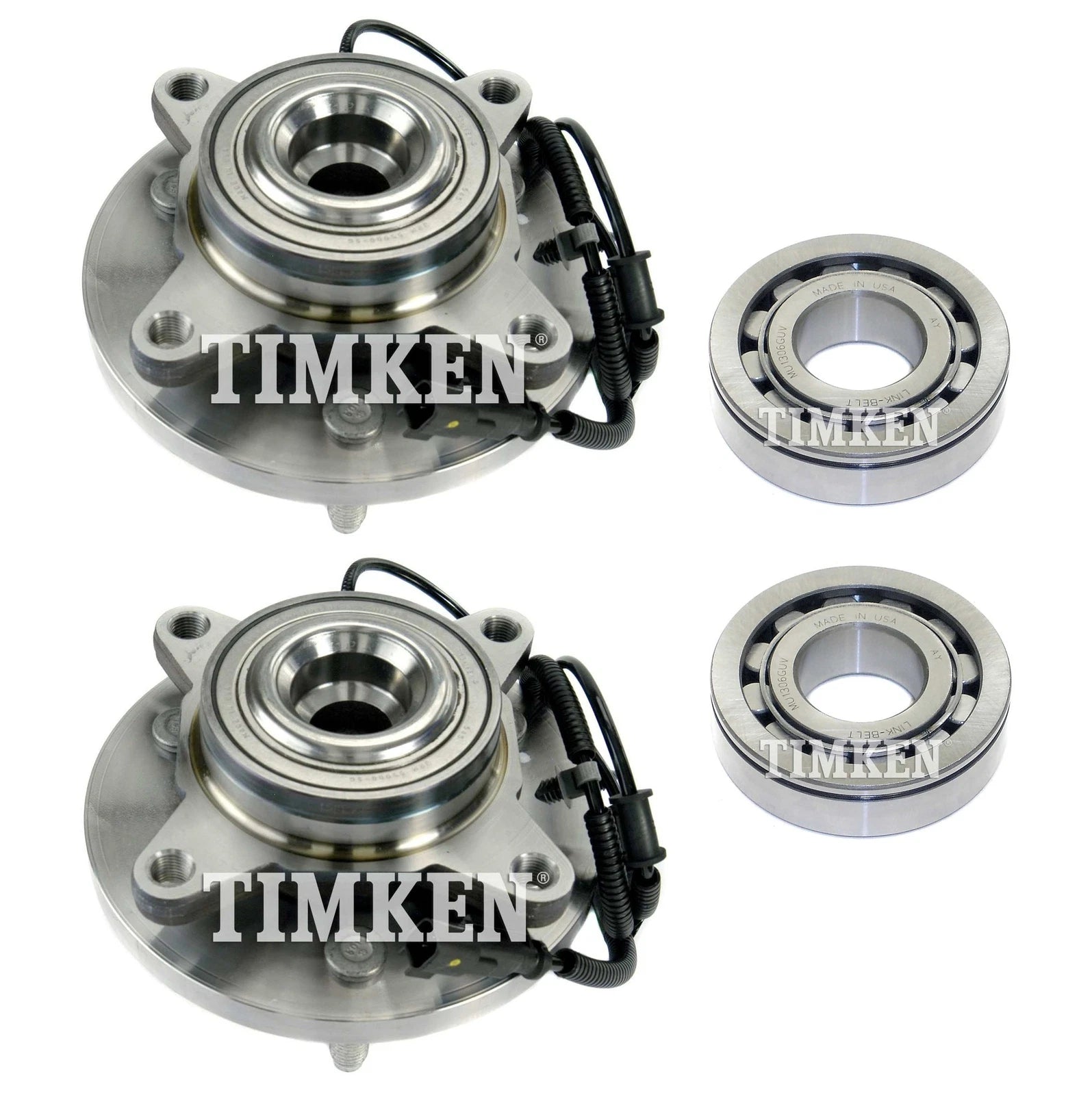Front and Rear Wheel Bearings & Hubs Kit for Ford F-150 RWD (2011–2014)