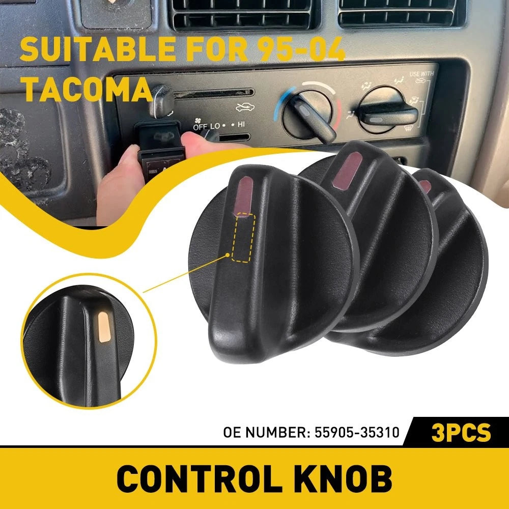 Set of 3 A/C Control Knobs for Toyota Tacoma (1995-2004)