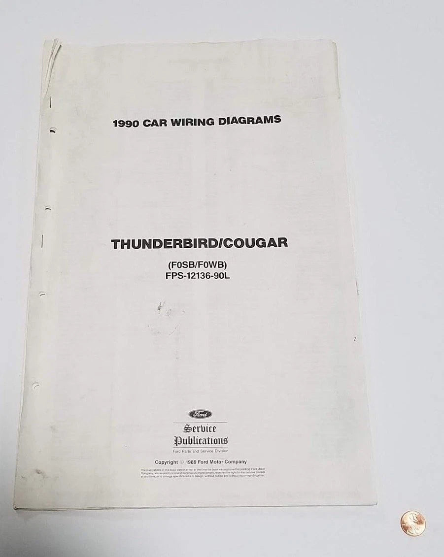 Wiring Diagram for Thunderbird Cougar (1990) 27" x 11" FPS-12136-90L