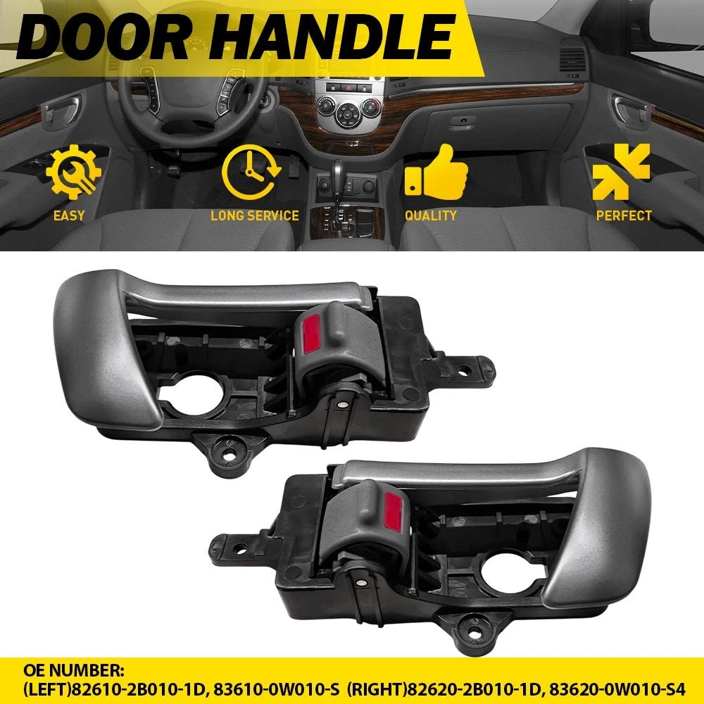 Pair Interior Door Handle for Hyundai Santa Fe (2007–2012) L+R Side PY