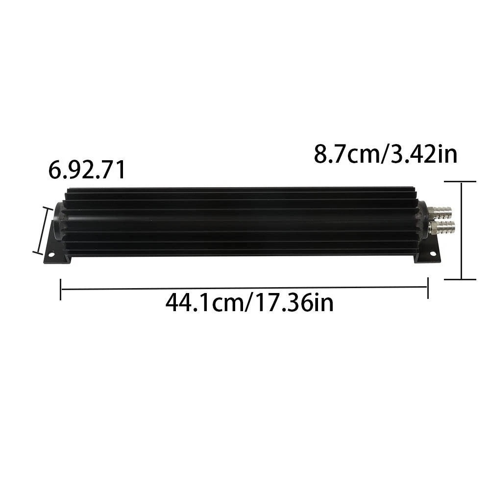 15" Dual Pass Transmission Cooler for Universal Applications + 1/4" NPT Fitting
