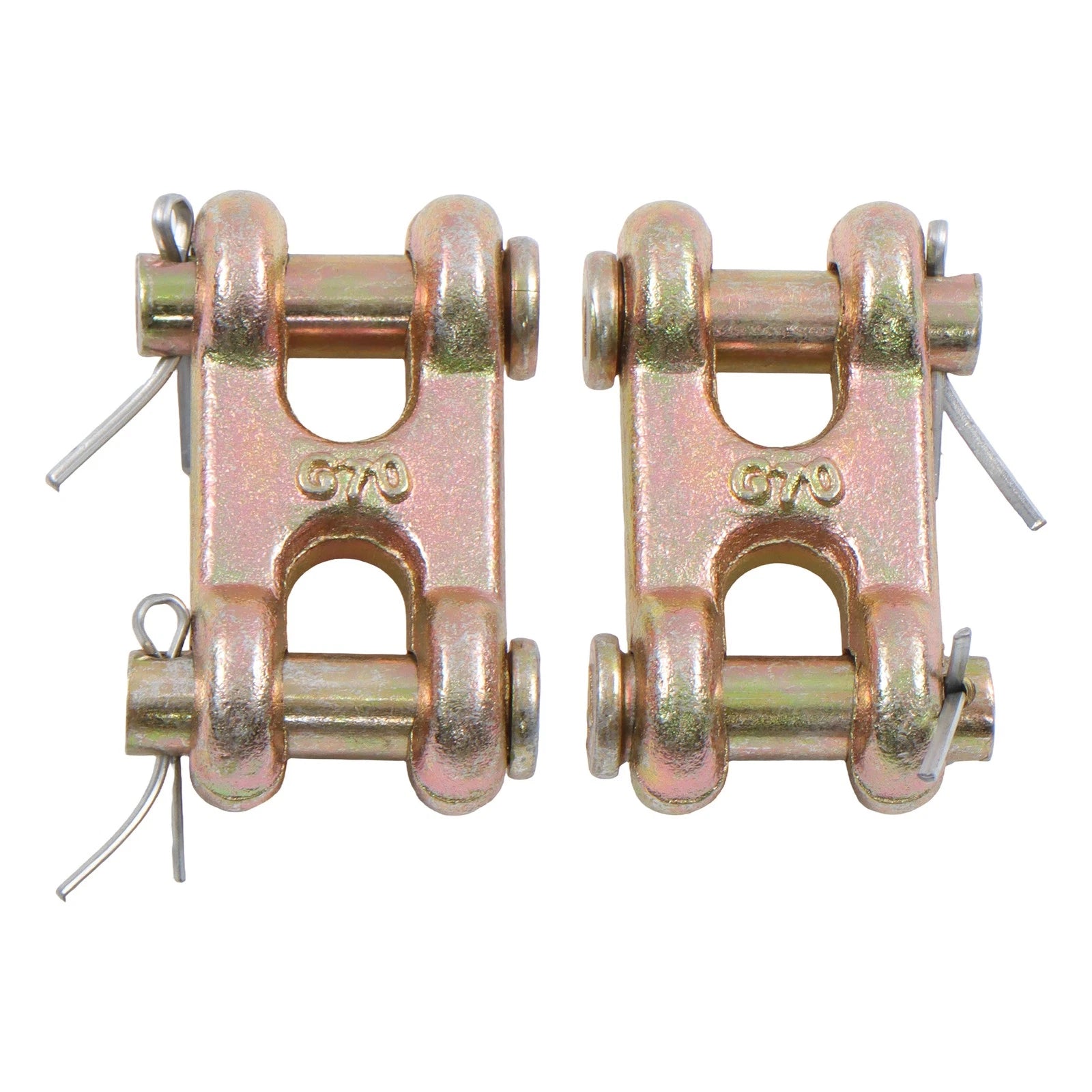 2X 3/8" G70 Chain Double Clevis for Transport Chain Twin Link
