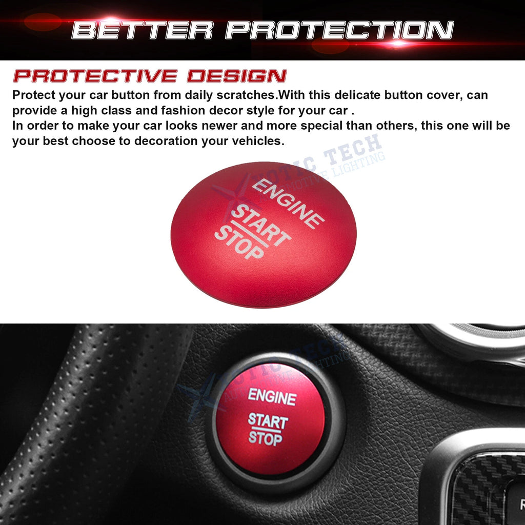 Red Alloy Engine Start/Stop Push Button Decor Cover for Mercedes-Benz GLA GLC (2015-2019)