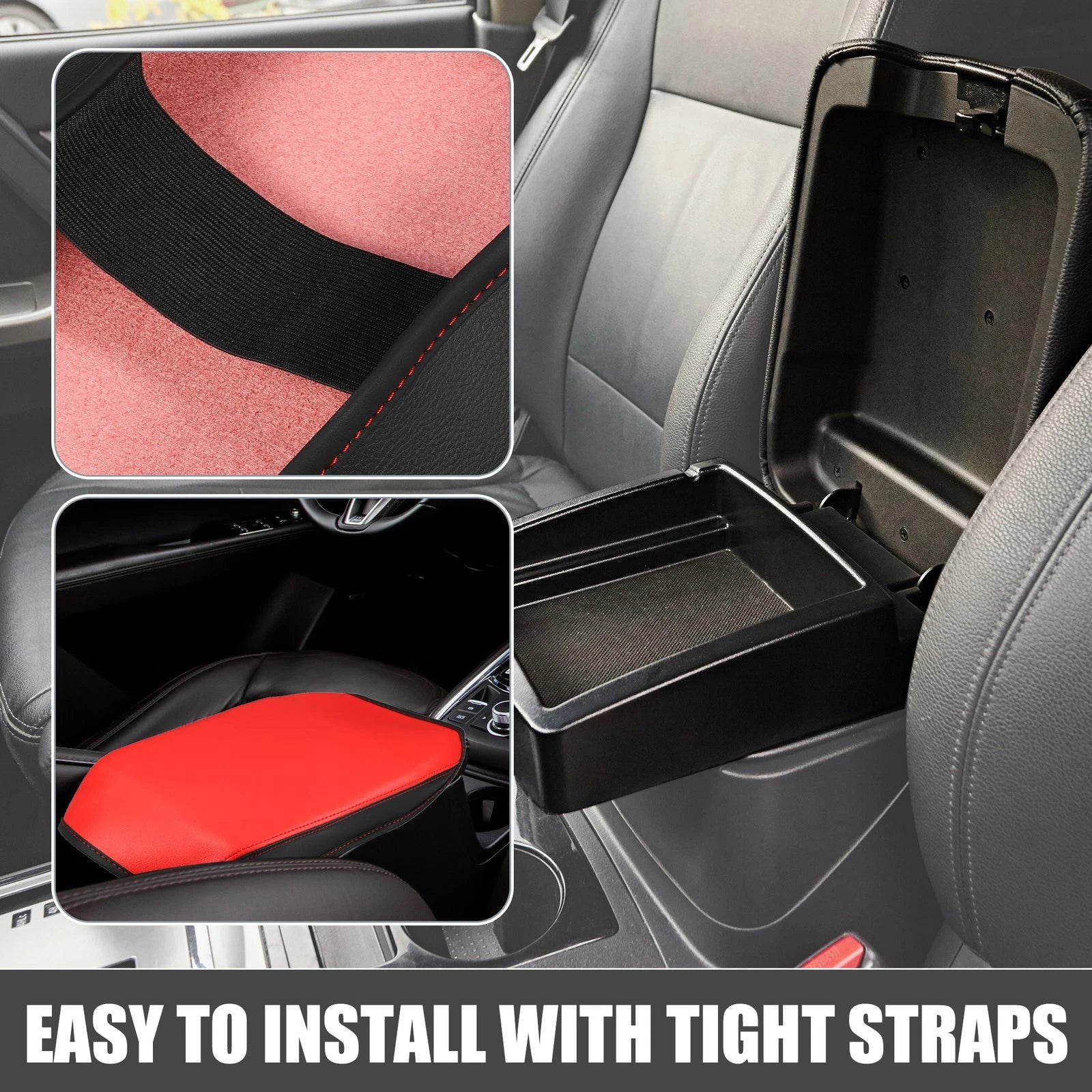 Center Console Armrest Cover for Mazda CX-5 (2017–2023) Black Red