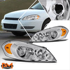 Factory Style Headlights for Chevy Impala Limited Monte Carlo (2006–2016) Chrome/Amber