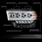 Chrome Amber LED Sequential Chasing Projector Headlight for Ram 2500 (2019–2024)