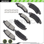 Set of 4 Front Rear Brake Pads for GMC Escalade, Avalanche, Sierra, Tahoe, Yukon