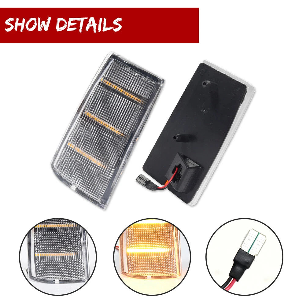 2X Clear Amber LED Side Marker Lights for Chevy Impala/Caprice (1981–1985)