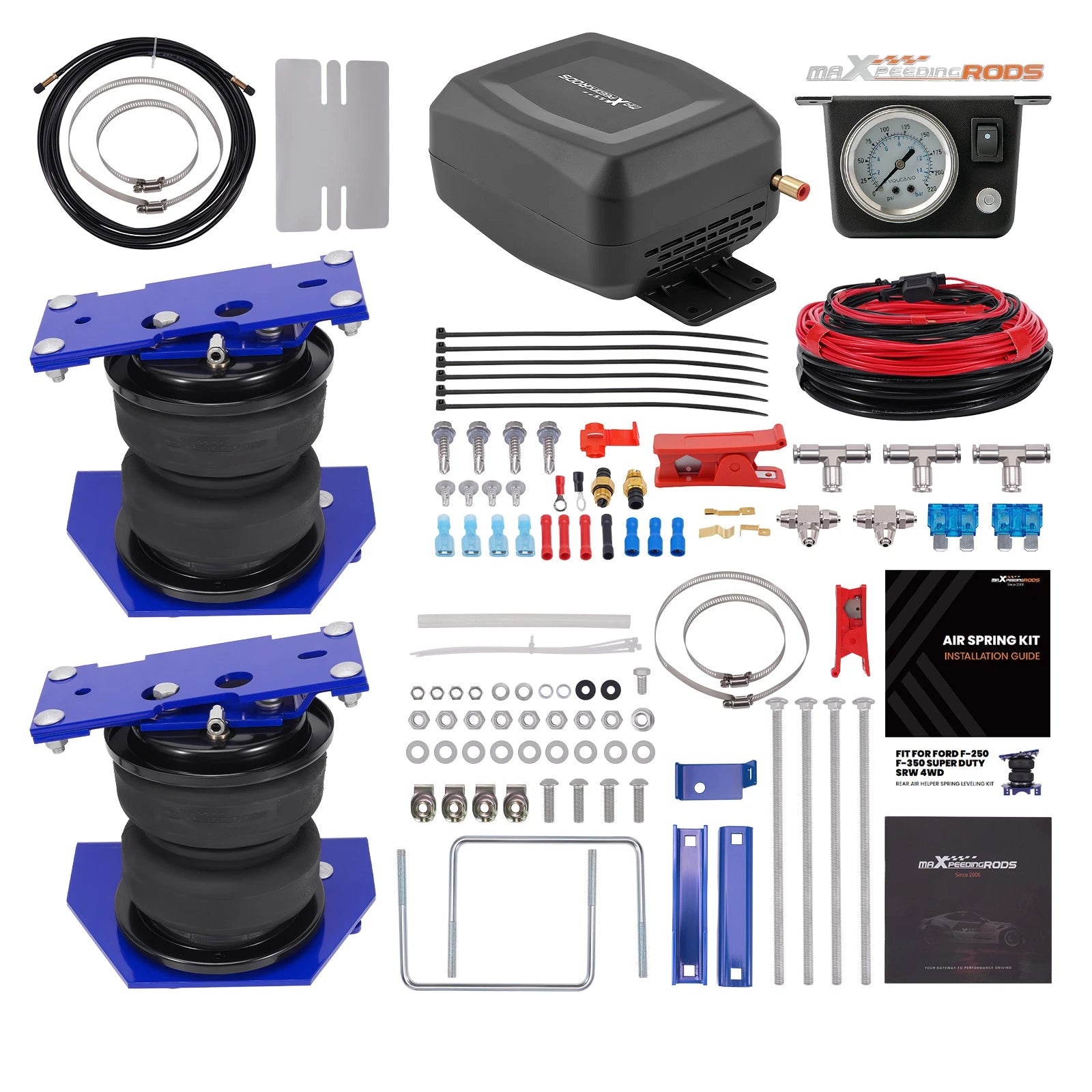 Air Spring Kit + Air Compressor Kit for Ford F-250 F-350 Super Duty (2023–2025)