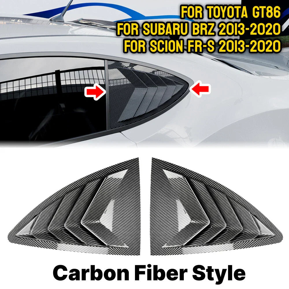 Rear Vent Window Louvers Cover Trim for Subaru BRZ (2013-2020)