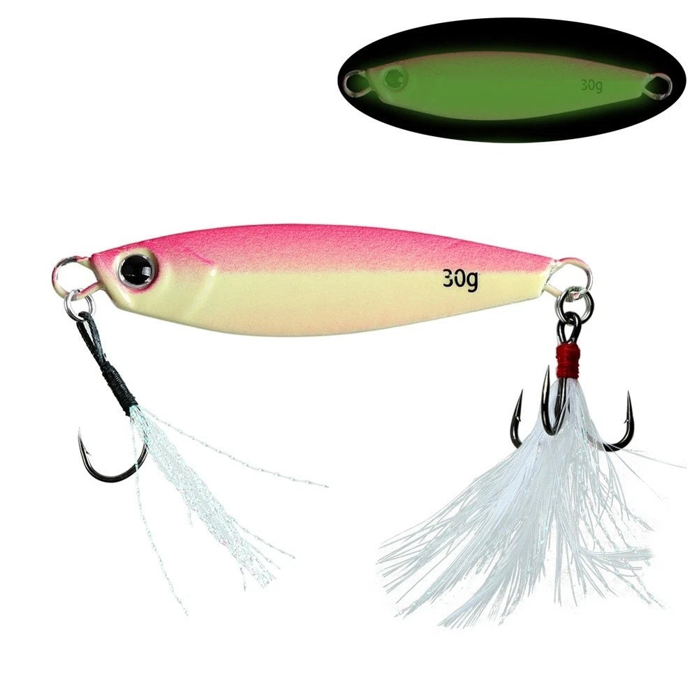 30g Glow in the Dark Drop Bait Jig Lure for Saltwater Fishing