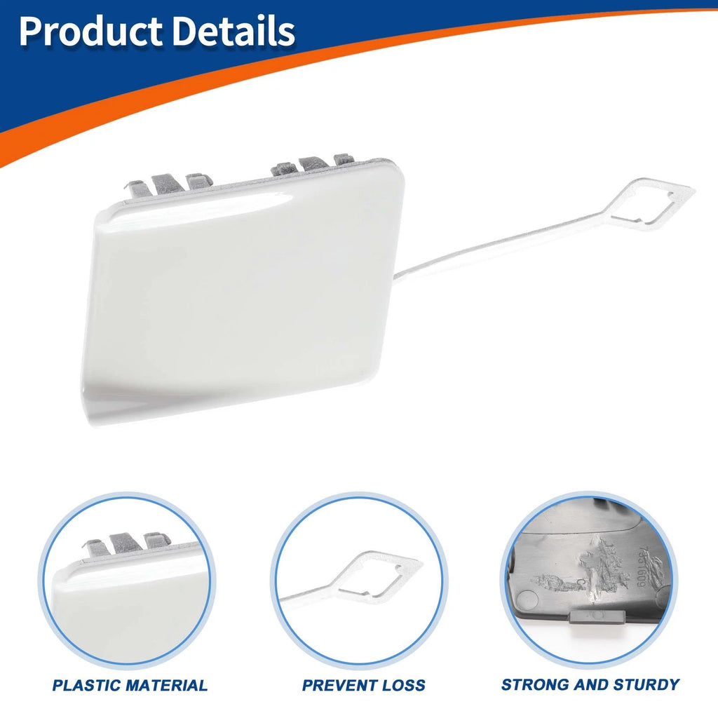 Rear Car Bumper Tow Hook Cover for BMW 5-Series F10 (2011–2017) No. 51127332776 Pure White