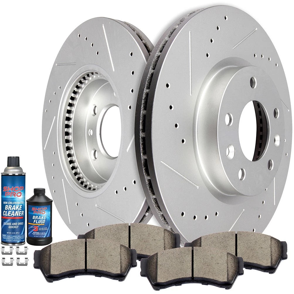 Drilled Brake Pads and Rotors for Ford Fusion 2.5L, Lincoln MKZ 3.5L (2006–2012)