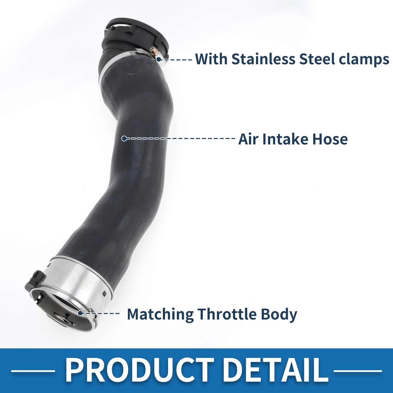 Engine Air Intake Hose with Clamps for BMW 5 Series E60 (2006–2009) No. 11617803747