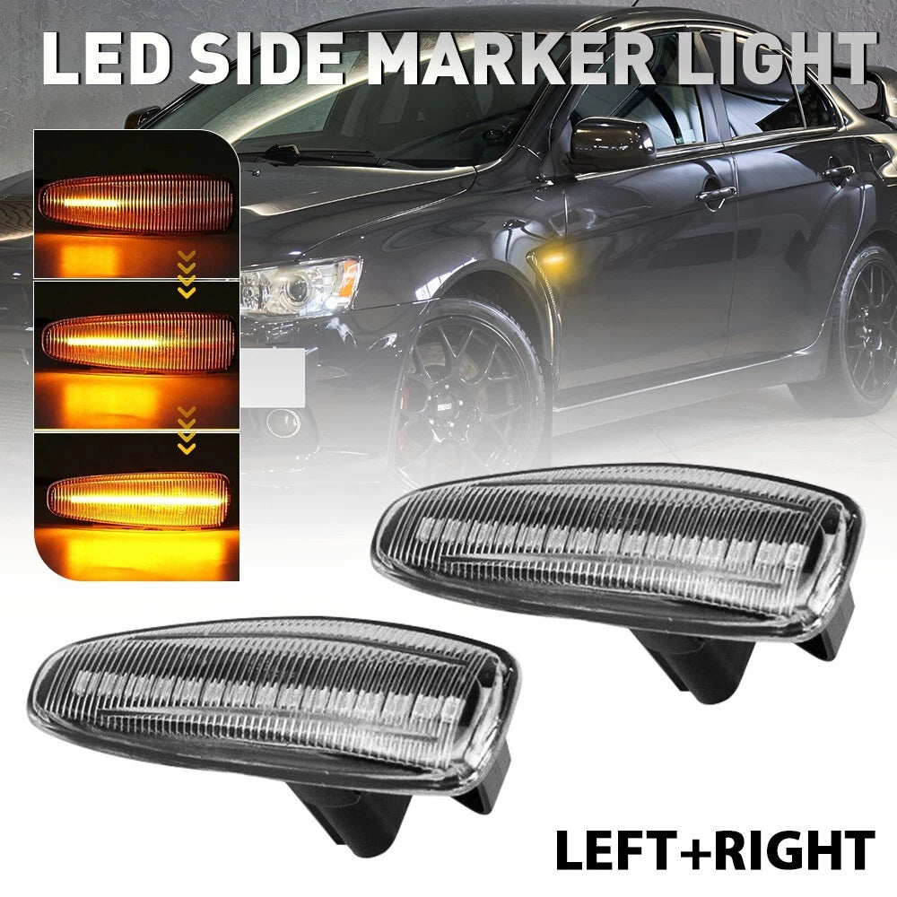 Amber LED Flowing Front Side Fender Light for Mitsubishi Lancer EVO X (2008–2015)