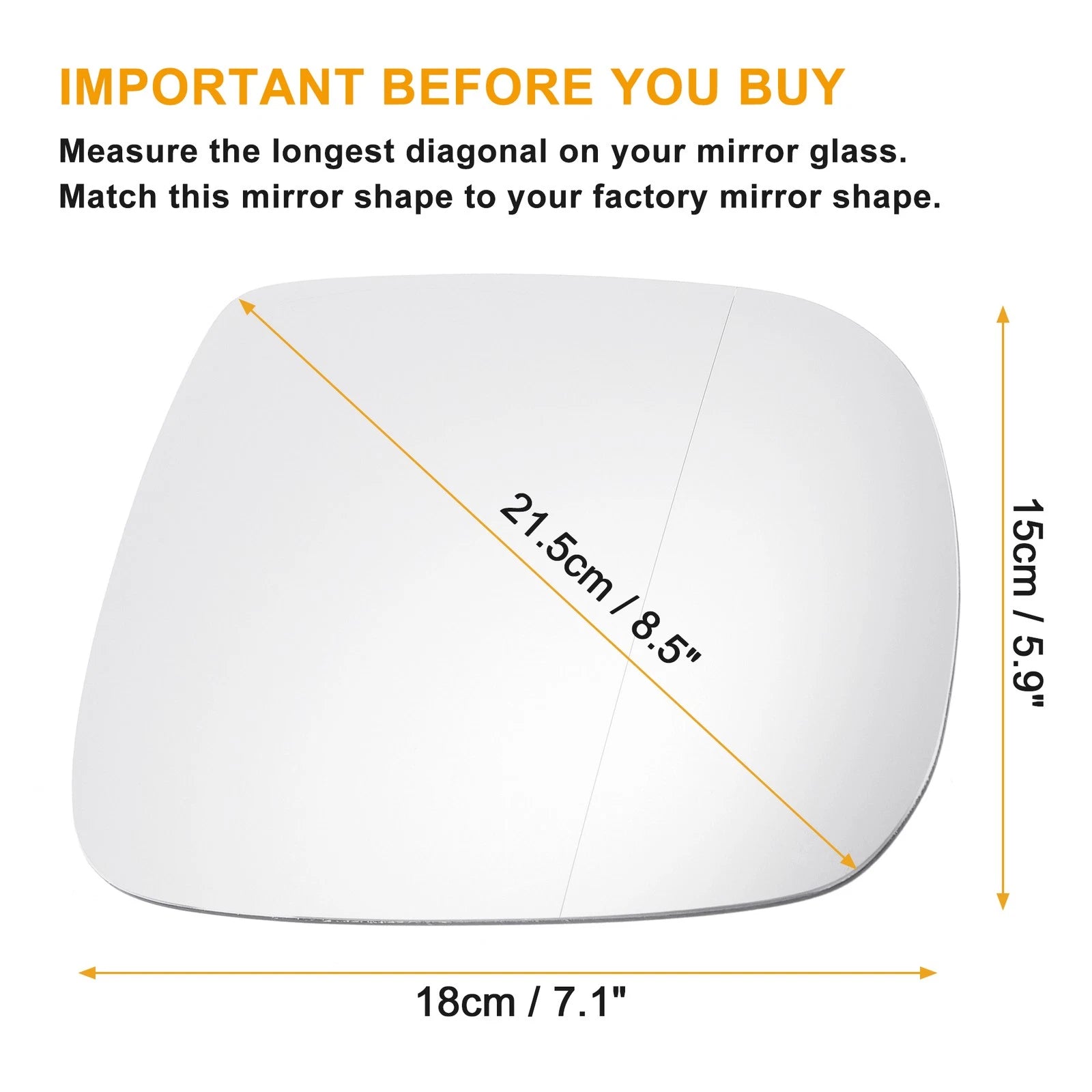 Right Side Heated White Mirror Glass for Audi Q7 (2010–2014)