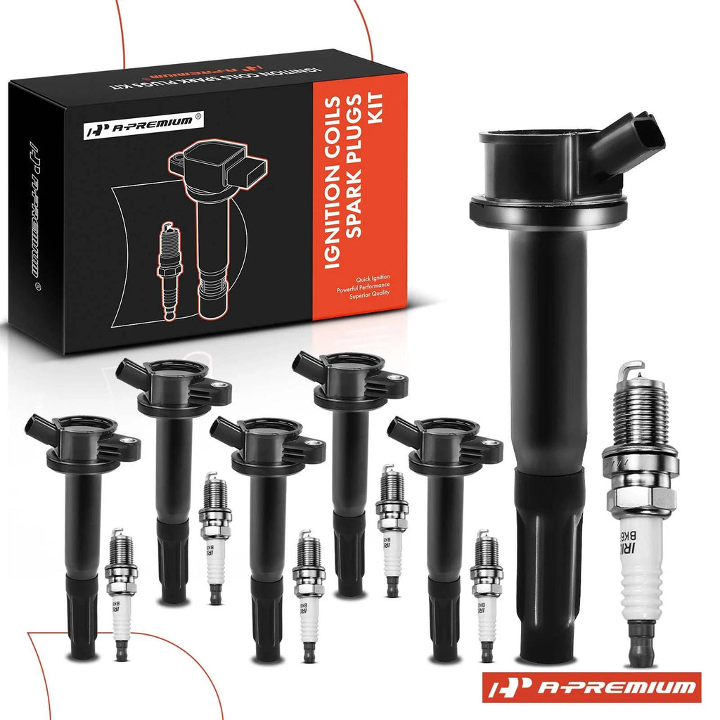 Set of 6 Ignition Coils & Iridium Spark Plugs for Ford Escape (2009–2012)