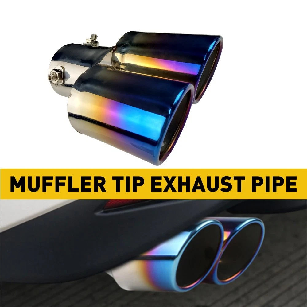 Dual Exhaust Pipe Muffler Tip for Auto Blue (2010–2020) EPY