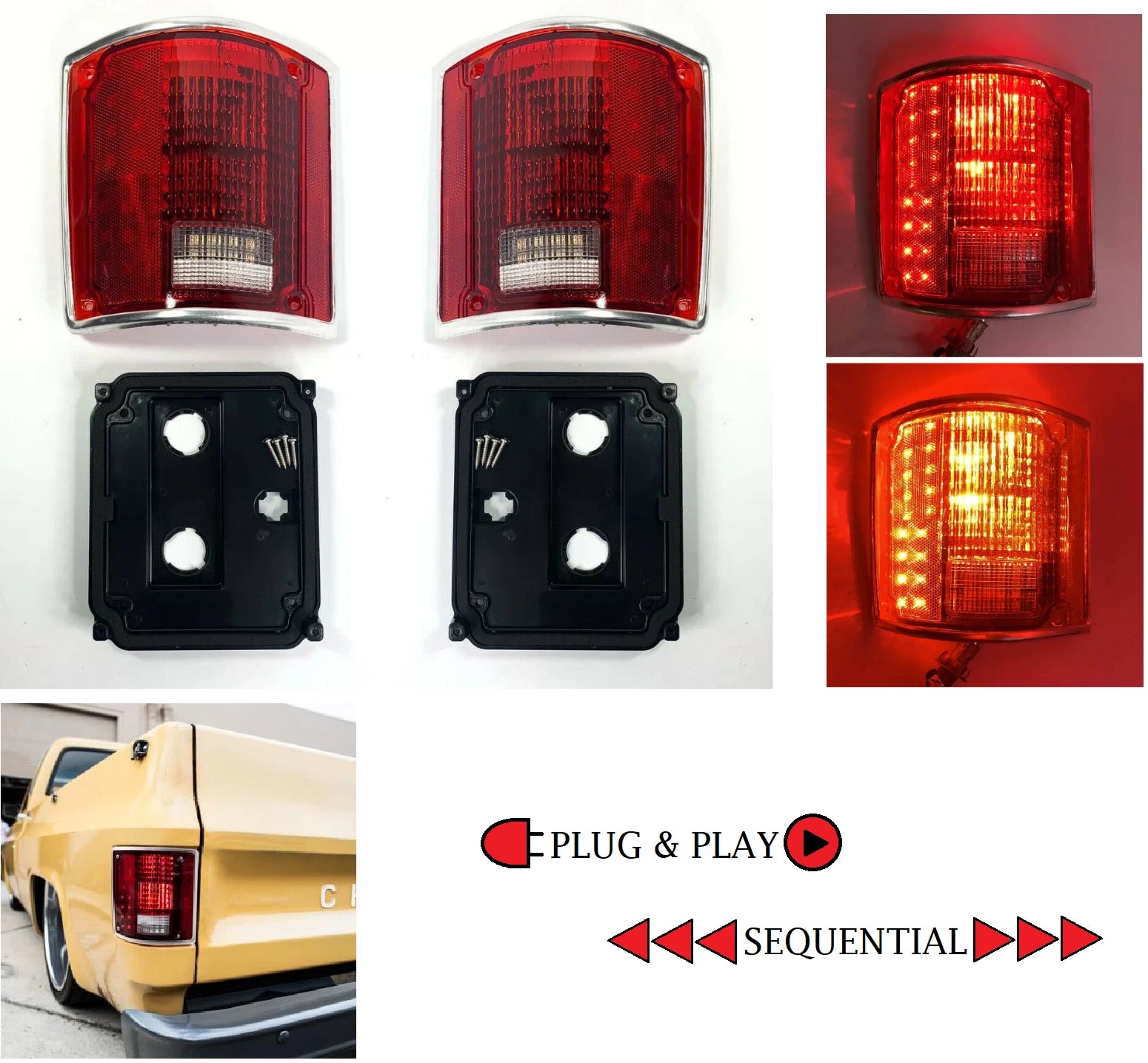 Sequential Tail Light LED with Trim for Chevrolet Blazer (1973–1991)
