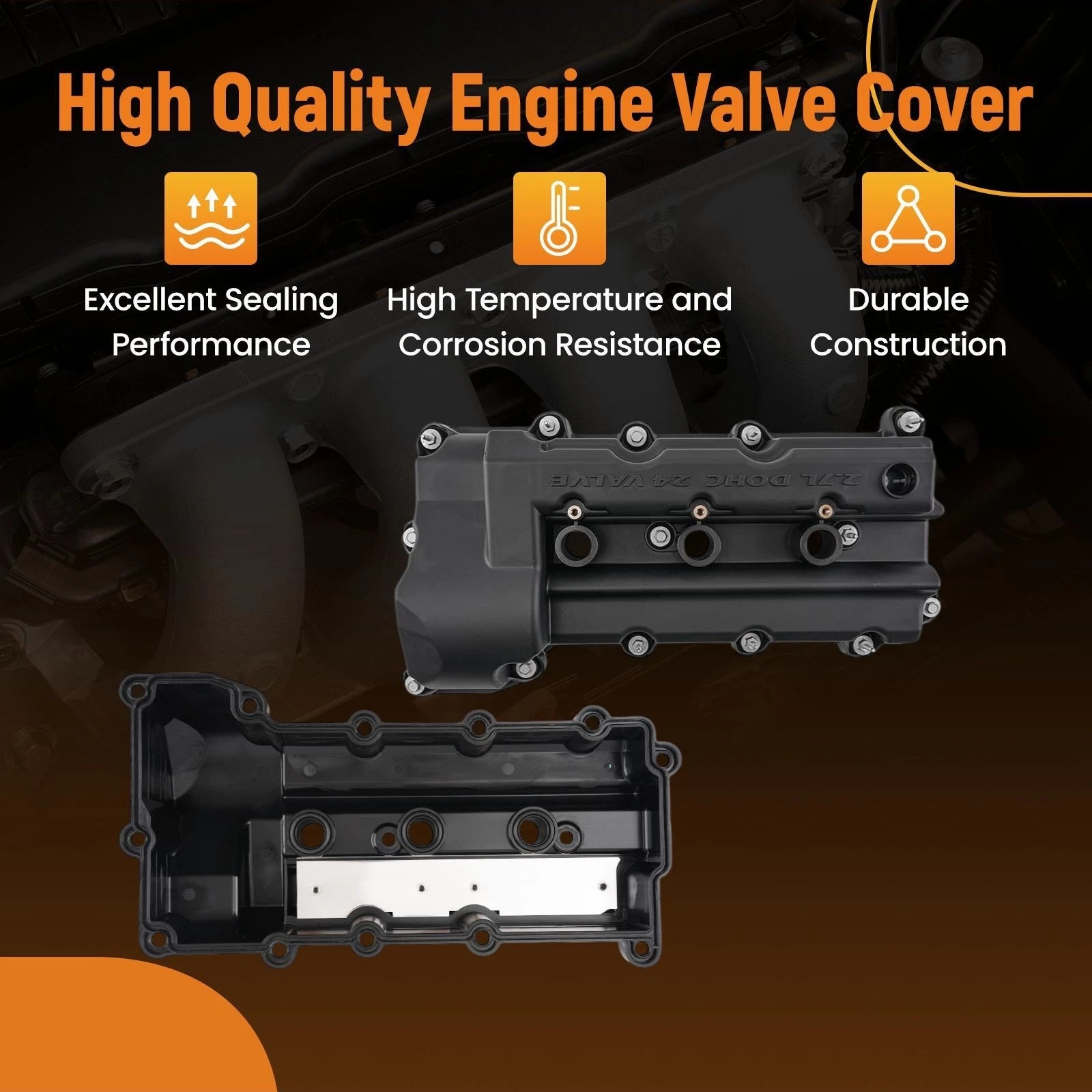 Right Bank Valve Cover for Dodge Charger 2.7L V6 (2007–2010) 4892186AB Black