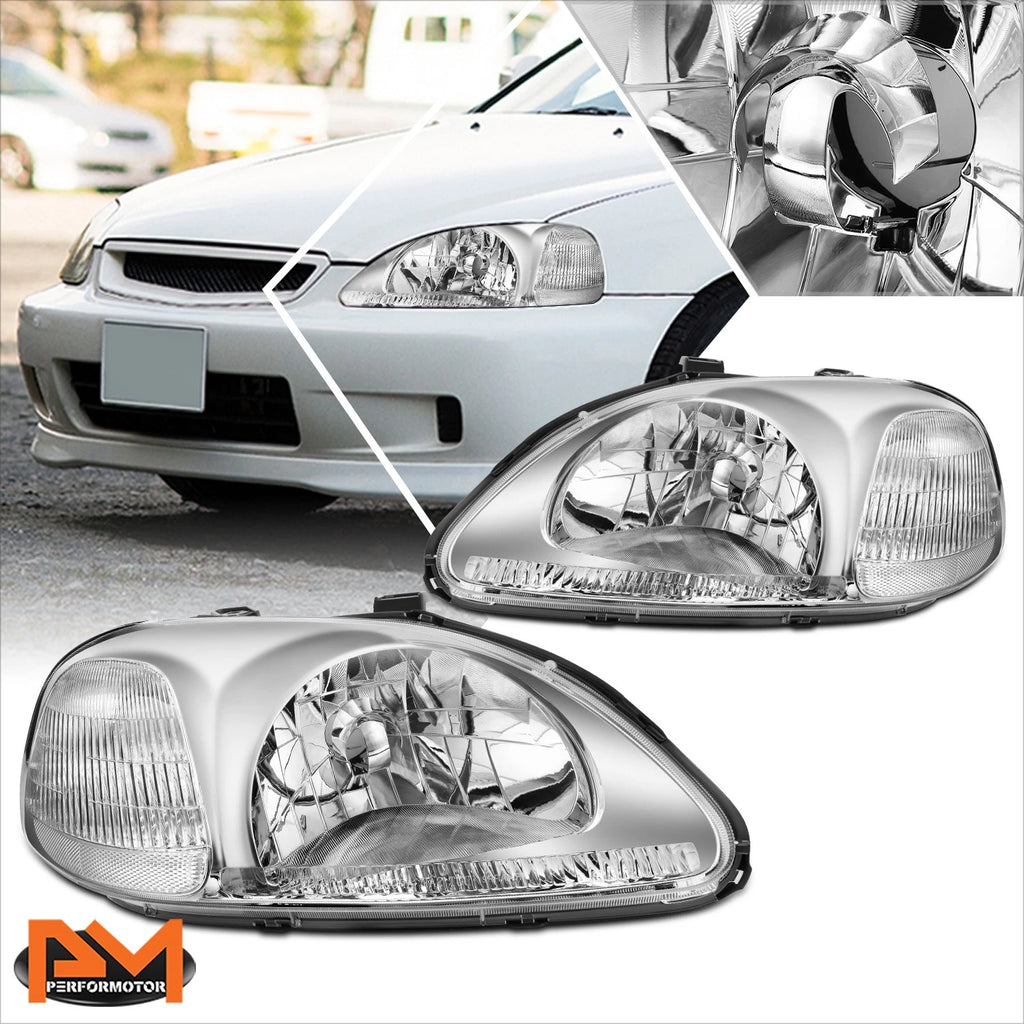 Chrome Housing Headlight Clear Corner Signal Lamp for Honda Civic (1996–1998)
