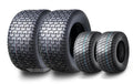 Set of 4 Turf Tires for Lawn Mower Tractor (16x6.5-8 & 22x9.5-12) 4 Ply - 13019/13135