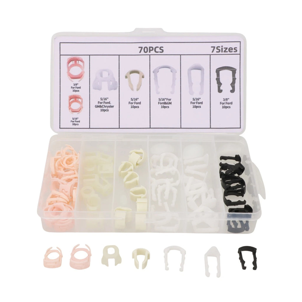 70Pcs Fuel Line Retainer Clip Assortment for Ford