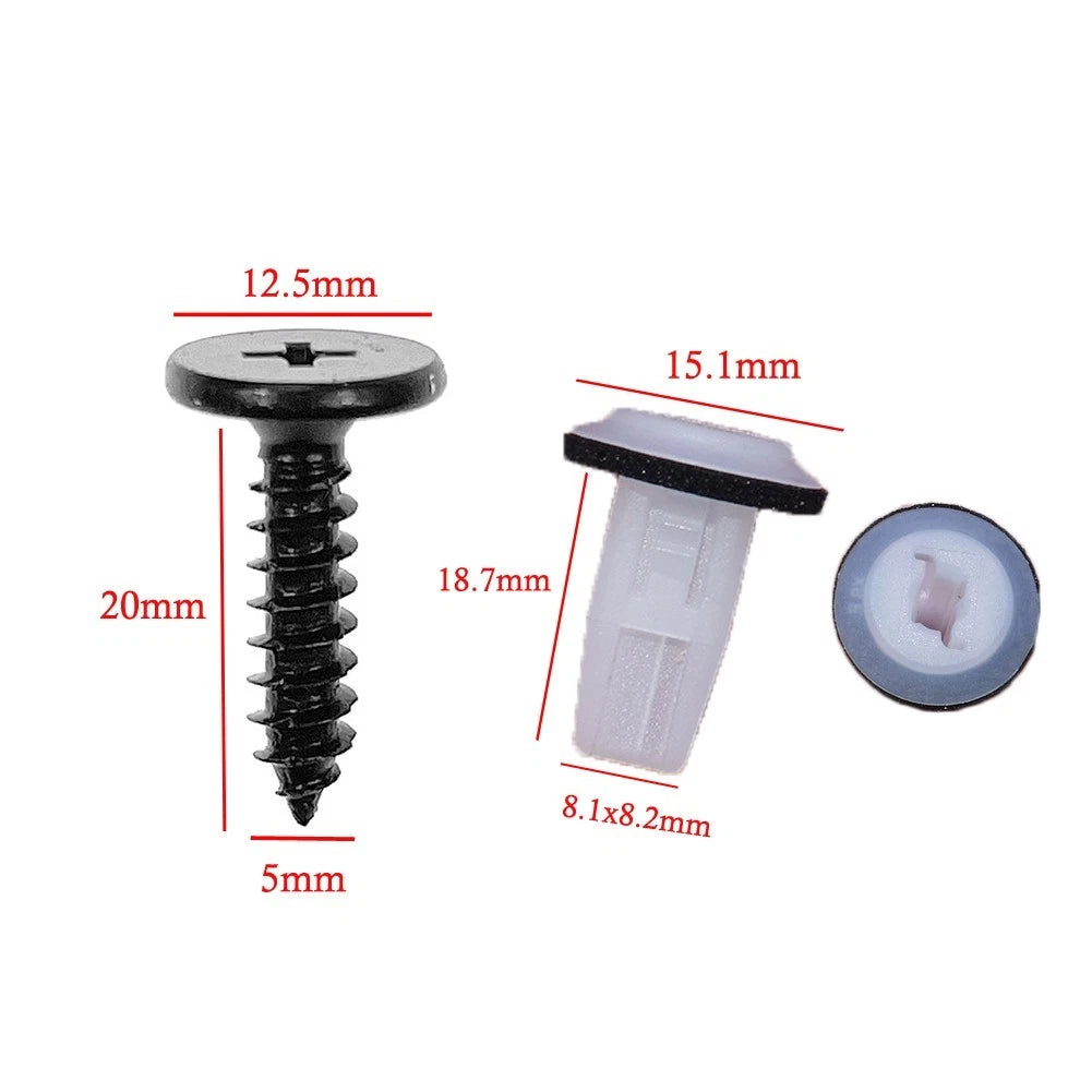 Set of 10 Screw Fit Grommet Clips for Car Wheel Arch