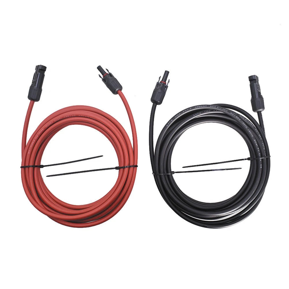 1 Pair 25 Feet Solar Panel 12AWG Extension Cable for Universal Use