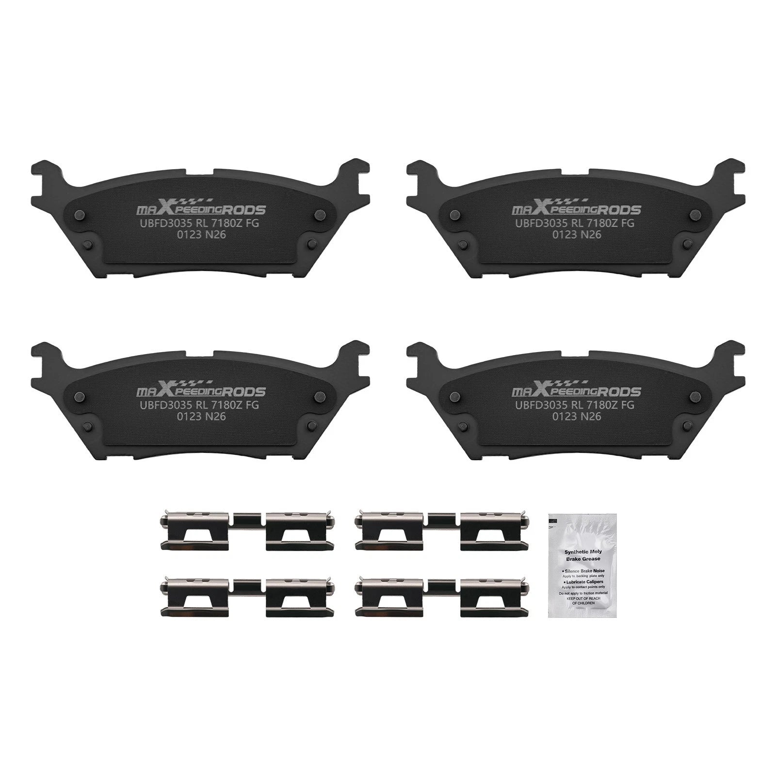 Set of 4 Rear Ceramic Brake Pads for Lincoln Navigator (2018–2022) Ford F-150 (2015–2020)