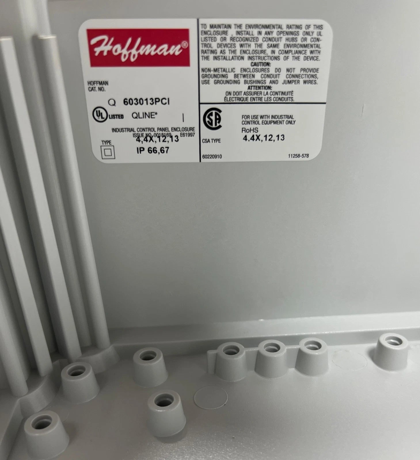 Junction Box for Hoffman Q603013PCI (600mm x 300mm x 123mm)