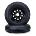 2 Free Trailer Tire Rims ST175/80D13 8-Ply 5 Lug x 4.5" Black Mod