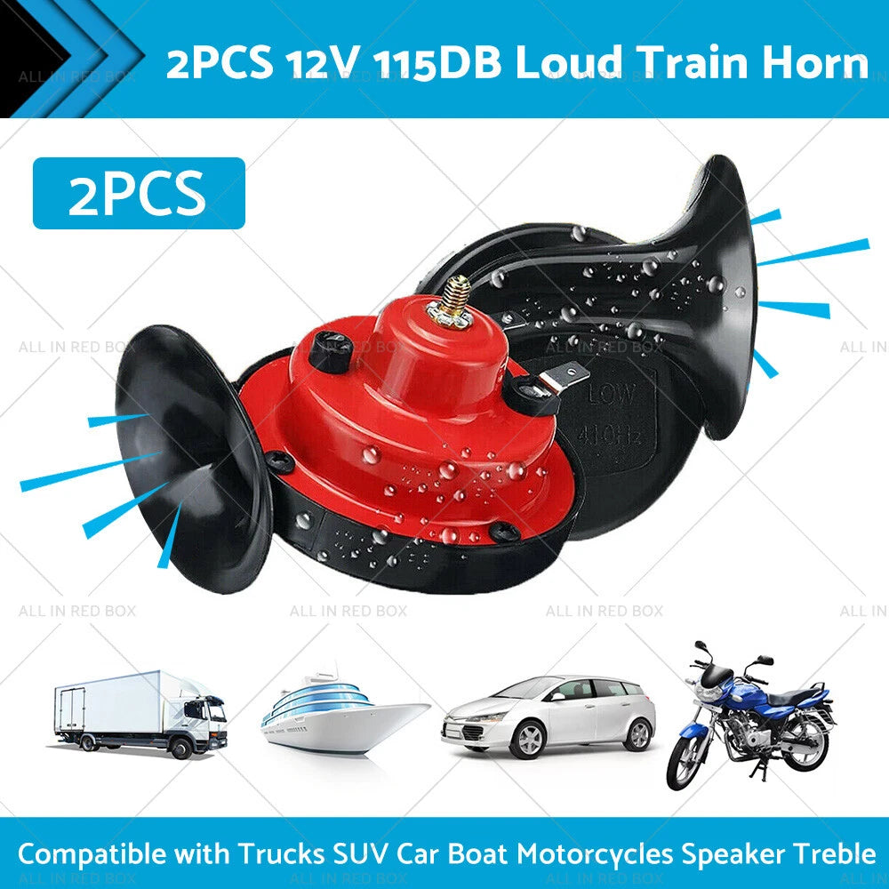 1 Pair 12V 300DB Super Train Horn for Trucks SUVs Cars Boats Motorcycles