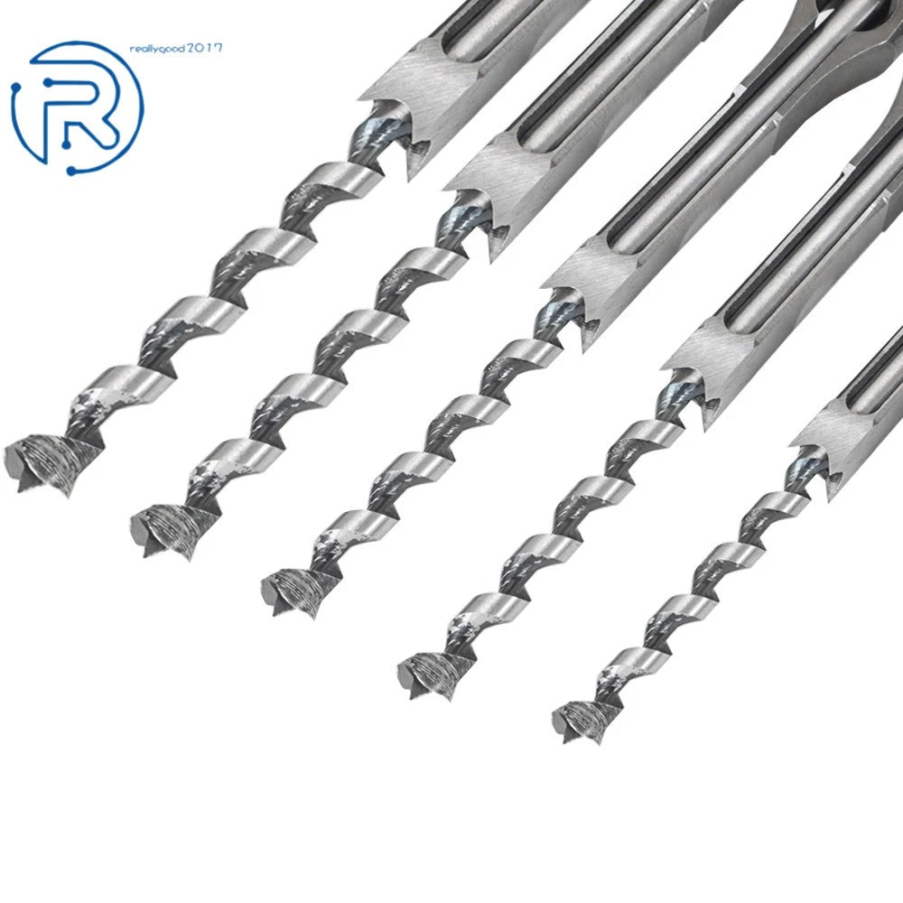6-Piece Mortise Chisel Drill Bit Set 6.4mm 8mm 9.5mm 12.7mm 14mm 16mm