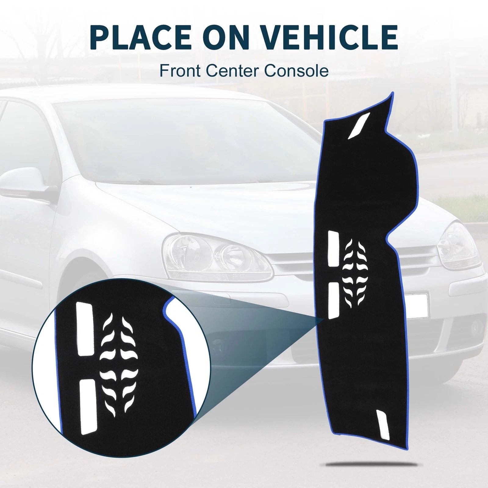 Dashboard Cover Mat for Volkswagen Golf 8 (2021–2024) Sun Protector Black Blue