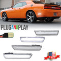 Set of 4 Clear Front Rear Side Marker Lights for Dodge Challenger (2008–2014)
