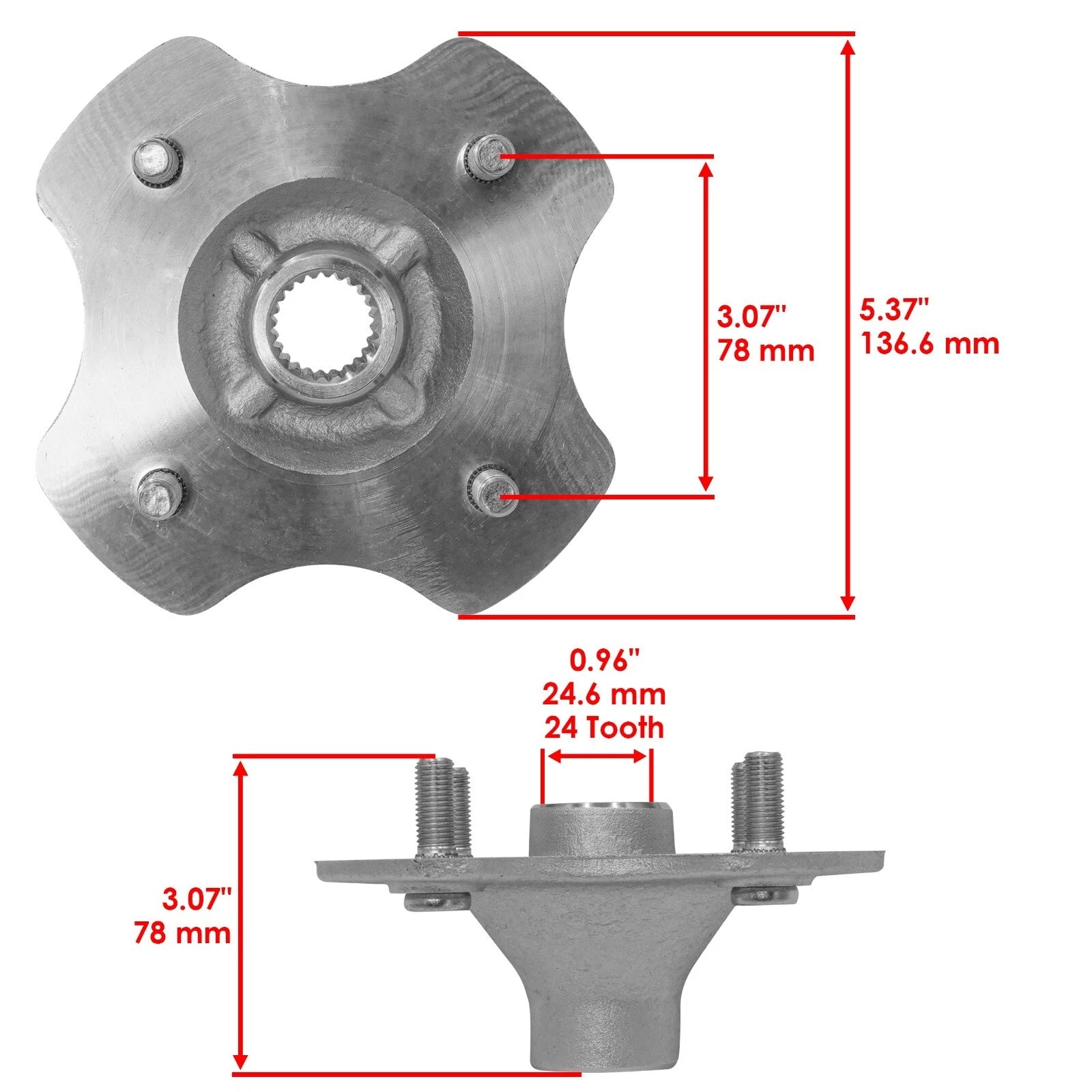 Set of 2 Rear Wheel Hubs for Honda Fourtrax 300 TRX300 FW (1993–2000)