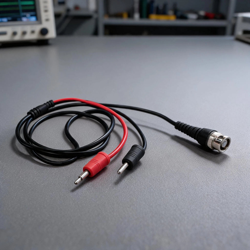 BNC to Dual 4mm Banana Testing Cable 100cm with Insulating Boots