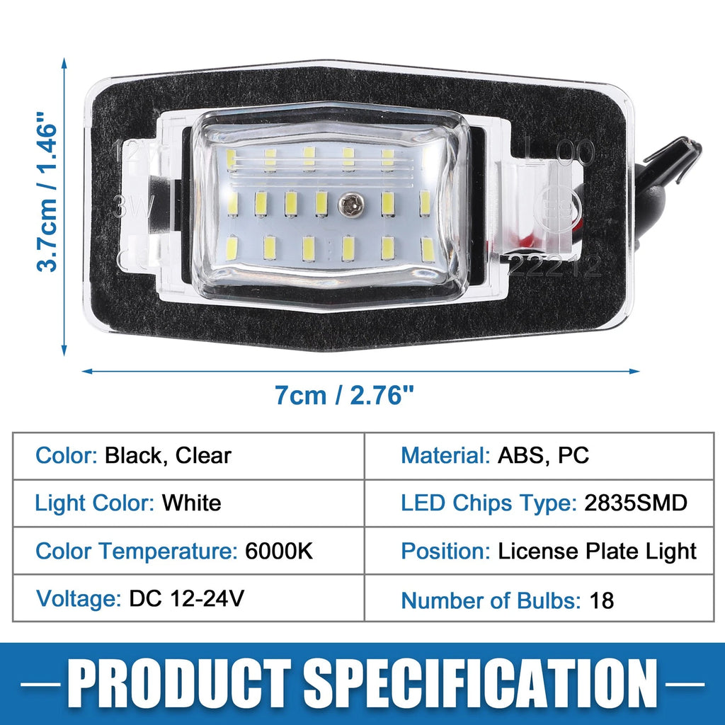 2X White LED License Plate Light Assembly YL8Z13550AA 2835SMD for Mazda