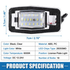 2X White LED License Plate Light Assembly YL8Z13550AA 2835SMD for Mazda