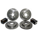 Front & Rear Slotted Disc Rotors + Brake Pads for Ford Falcon BA BF FG (2002 - 2016)