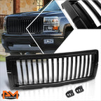 Vertical Slat Gloss Black Front Bumper Hood Grill for Chevy Silverado 1500 (2014–2015)