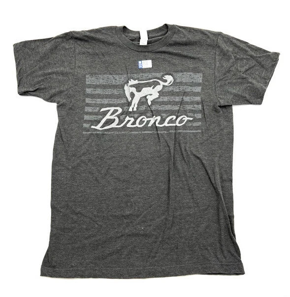 Gray T-Shirt with Ford Bronco Script Emblem for Ford Bronco (1966–2020)