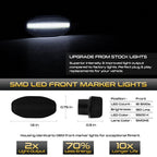 2X Smoke White LED Front Fender Side Marker Lights for Ford Raptor (2017–Present)