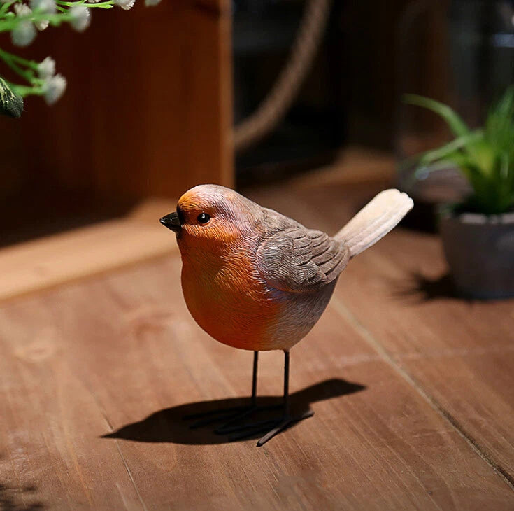 Pair of Large Wren Bird Garden Ornaments Figurines